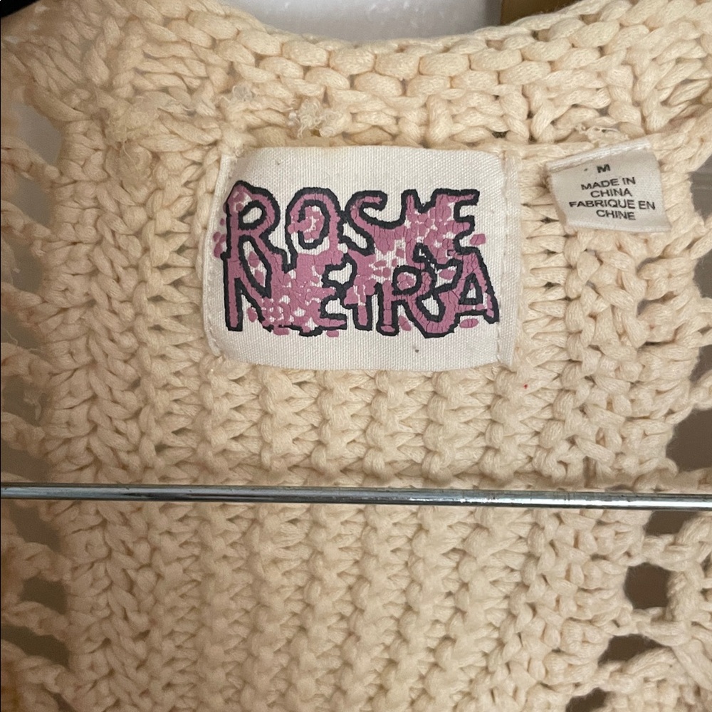 Rosie Neira Cropped Cream Knit Cardigan with Button Detail - Picture 2 of 4